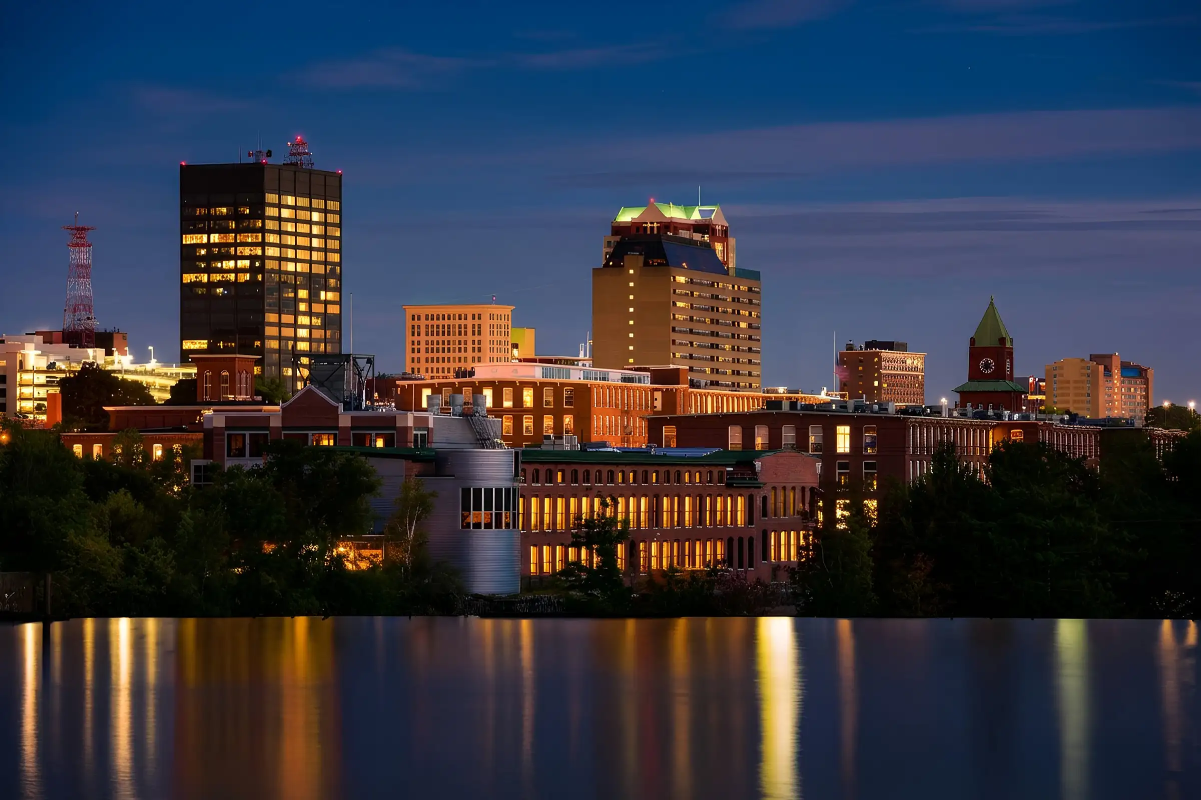 Manchester NH Blue Hour SNHLocal